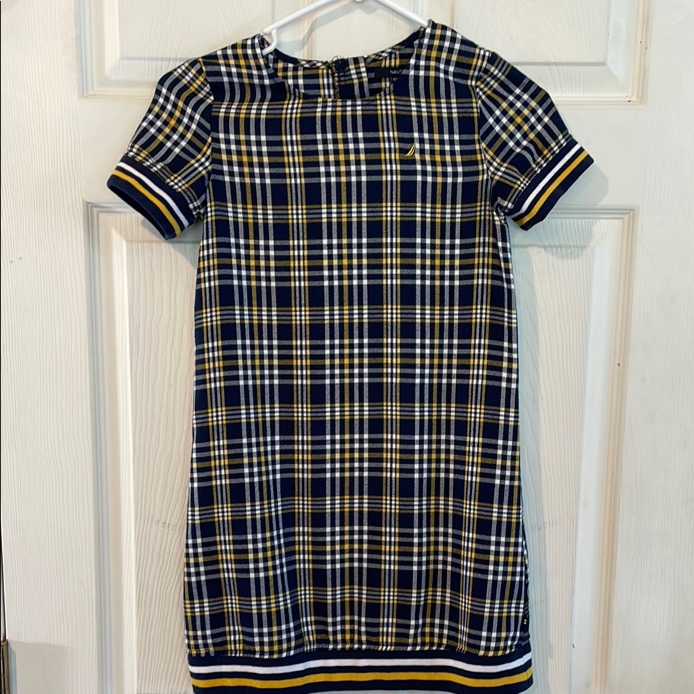 Nautical Size medium 8/10 little Girl Plaid Dress